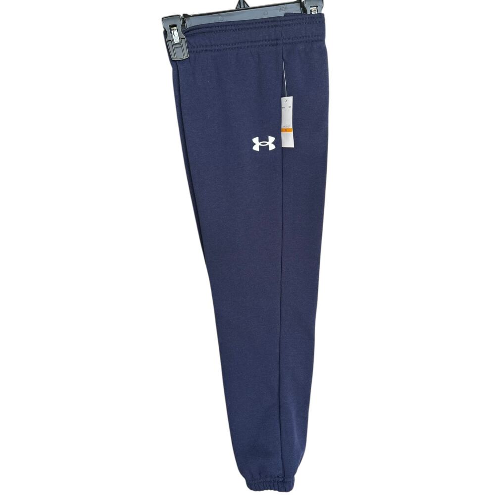Under Armour Youth Boys Hoodie & Joggers Set YS White/Navy New - Picture 8 of 9